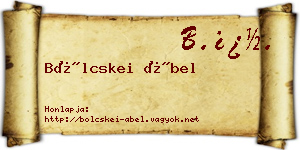 Bölcskei Ábel névjegykártya